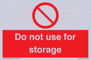 Do not use for storage